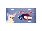 Carolines Treasures SS4984LP Woof If You Love America Chihuahua License Plate