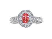 SuperJeweler 14K 1 Ct. Antique Style Ruby And Diamond Ring White Gold