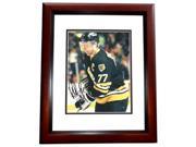 8 x 10 in. Ray Bourque Autographed Boston Bruins Photo Hall of Famer Mahogany Custom Frame