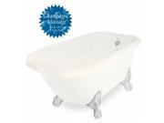 American Bath Factory T051A WH L B Champagne Trinity 60 in. Bisque Acrastone Tub Drain No Faucet Holes Large