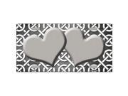 Smart Blonde LP 7534 Gray White Chic Hearts Link Print Oil Rubbed Metal Novelty License Plate