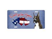 Carolines Treasures SS5019LP Woof If You Love America Brindle Cropped Boxer License Plate