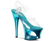 Pleaser MOON708DMCH_C_TE 5 2.75 in. Cut Out Platform Ankle Strap Sandal Aqua Clear Size 5