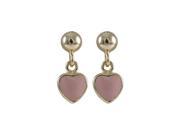 Dlux Jewels Light Pink Enamel 6 x 6 mm Heart Plated Sterling Silver Ball Post Earrings 13.5 x 6 x 2.5 mm