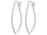 Doma Jewellery SSEKZ174 Sterling Silver Hoops Earring With CZ 1.1 g.