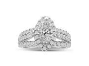 SuperJeweler 14K 1.67 Ct. Marquise Halo Diamond Engagement Ring Crafted White Gold