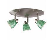 Cal Lighting SL 954 3R BSGNF Track Lighting Green Fire Glass Brushed Steel Round Canopy