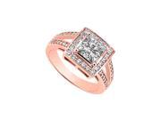 Fine Jewelry Vault UBJ7009P14CZ Gorgeous CZ Engagement Ring 14K Rose Gold