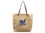 Littlearth Productions 651111 BREW Burlap Market Tote Milwaukee Brewers