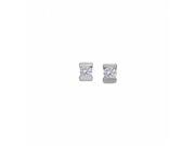 Fine Jewelry Vault UBNER40189AGCZ050 April Birthstone CZs Earrings in Sterling Silver 2 Stones