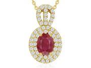 SuperJeweler 14K 3.50 Ct. Fine Quality Ruby And Diamond Necklace Yellow Gold