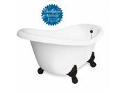 American Bath Factory T011A OB R DM 7 Champagne Ascot 60 in. White Acrastone Tub Drain Old World Bronze Metal Finish Large