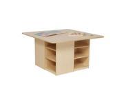 Wood Designs 85009LG Cubby Table With 12 Lime Green Trays