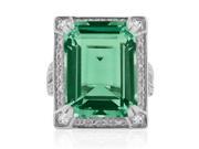 SuperJeweler 11 Ct. Emerald Cut Green Amethyst And Diamond Ring