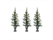 NorthLight 24 in. Pre Lit Cashmere Mix Potted Artificial Christmas Trees Clear Lights Set Of 3