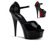 Pleaser ECP622_BS_PWCH 6 1.75 in. Cut Out Platform Wrap Around Sandal Black Silver Size 6