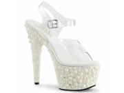 Fabulicious CLE401R_C 10 Slide Lucite High Heel Shoe with Rhinestone Clear Size 10