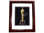 8 x 10 in. Tom Hanks Autographed Oscar Trophy Photo 2X Winner and 3X Nominee Academy Awards Mahogany Custom Frame