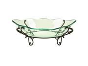 EcWorld Enterprises 7729227 Casa Cortes Milan Decorative Centerpiece Glass Bowl With Stand