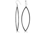 SuperJeweler 1 Ct. Black Diamond Hollow Leaf Dangle Earrings Crafted In Solid Sterling Silver