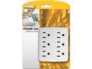 Prime Wire Cable PB801011 6 Outlet Power Tap White