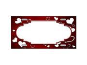 Smart Blonde LP 7638 Red White Love Print Scallop Oil Rubbed Metal Novelty License Plate