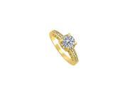 Fine Jewelry Vault UBNR50376AGVYCZ CZ Engagement Ring in Yellow Gold Vermeil