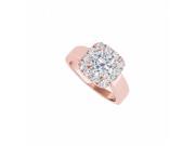 Fine Jewelry Vault UBNR50823EAGVRCZ CZ Halo 14K Rose Gold Vermeil Engagement Ring