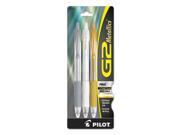 Pilot Corp Of America 34402 G2 Metallics Retractable Gel Ink Pen 3 Assorted Inks 0.7 Fine Point