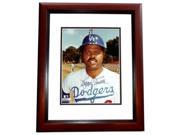8 x 10 in. Reggie Smith Autographed Los Angeles Dodgers Photo Mahogany Custom Frame