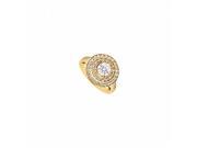 Fine Jewelry Vault UBJ8215Y14CZ CZ Engagement Ring 14K Yellow Gold 1 CT CZ 46 Stones