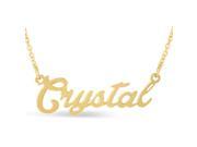 SuperJeweler Crystal Nameplate Necklace In Gold