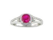 SuperJeweler 0.75 Ct. Created Ruby And Diamond Ring