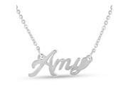 SuperJeweler Amy Nameplate Necklace In Silver