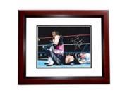 Real Deal Memorabilia BretHart8x10 4MF Bret Hart Autographed Wrestling 8 x 10 Photo Mahogany Custom Frame Bret Hitman Hart