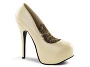 Bordello TEE06_CRPU 8 1.75 in. Concealed Platform Pump Shoe Cream Size 8