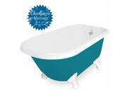 American Bath Factory T040A WH L P DM 7 Champagne Jester 54 in. Splash Of Color Acrastone Tub Drain White Metal Finish Small