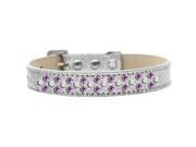 Sprinkles Ice Cream Dog Collar Pearl and Purple Crystals Size 16 Silver Sprinkles Ice Cream Dog Collar Pearl and Purple Crystals Size 16 Silver