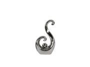 Urban Trends Collection 21254 4 Piece Small Polished Chrome Silver Ceramic S Shape Figurine with Round Center Base Figure, 5.00 x 2.50 x 9.50 in. Urban Trends Collection 21254 4 Piece Small Polished Chrome Silver Ceramic S Shape Figurine with Round Center Base Figure, 5.00 x 2.50 x 9.50 in.