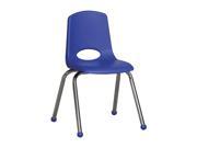 Ecr4Kids 16 Plastic School Stack Chair Chrome Blue 6 Pack