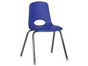 ECR4Kids PreSchool ClassRoom 18 Plastic Stack Chair W Chrome Legs Blue Glide