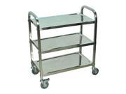 Offex L100S3 37 H Stainless Steel Cart Three Shelves