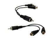 Cable Wholesale 2 Female 1 Male RCA adapter 6 inch