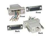 Cable Wholesale DB15 Female RJ45 Female Modular Adapter Color Gray