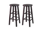 Winsome Wood Assembled 30 Bar Stool With Square Legs Dark Espresso Finish 2 Piece