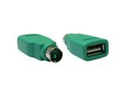 USB to PS 2 Keyboard Mouse Adapter Green USB Type A Female to PS 2 MiniDin6 Male
