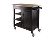 Winsome Mali Solid Composite Wood Table Top Kitchen Cart In Espresso Finish