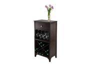 Winsome Ancona Modular Wine Storage Cabinet With Drawer Glass Hanger And X Shelf