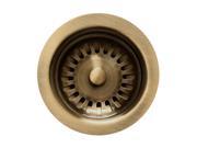 Whitehaus Collection 3 1 2 Basket Strainer For Deep Fireclay Application Antique Brass RNW35L AB