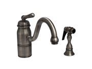 Beluga Single Handle Faucet With Curved Swivel Spout Curved And Solid Brass Spray Brushed Nickel